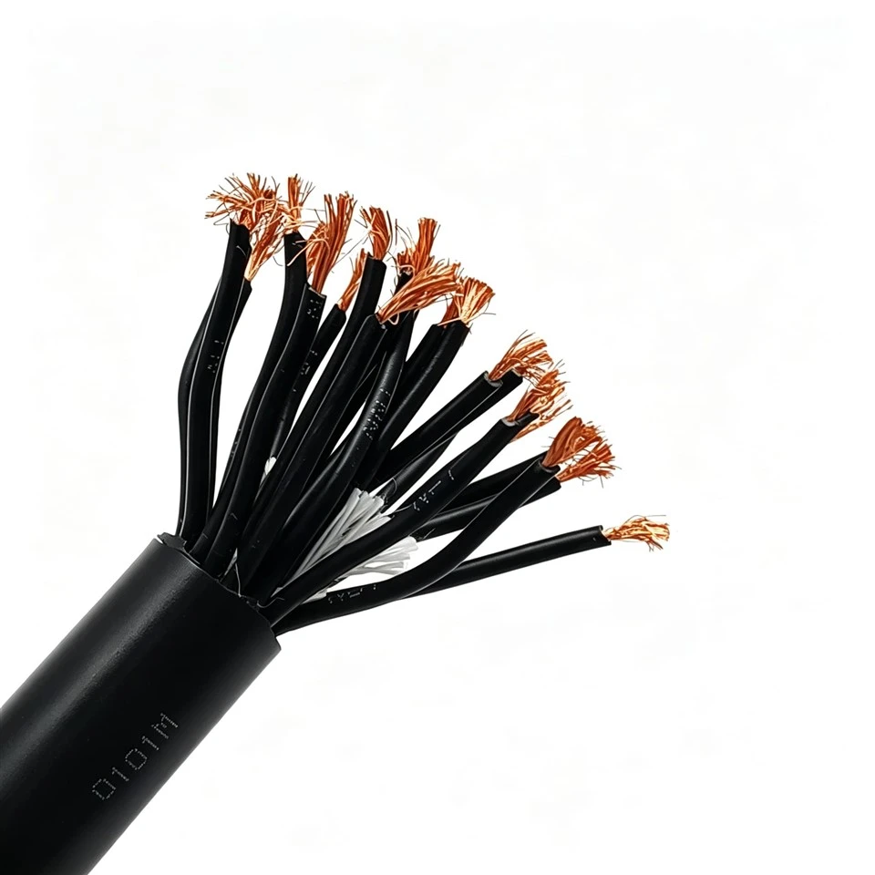 Tilpasset PVC-kabel 24*18AWG, NBR-beklædt kobberleder snoet, oliebestandig og slidbestandig-, til CNC-værktøjsmaskiner