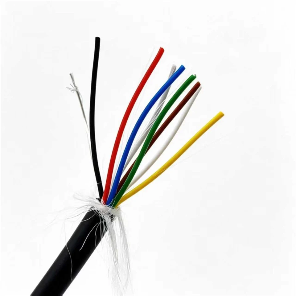 Flexible 8 Core 28AWG Spiral Spring Cable Matt TPU Jacket PP Insulation Tinned Copper Drain Wire Retractable For Machinery factory